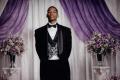 Tony L. Tucker in a tuxedo, an AI-restored photograph